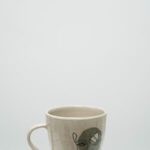 Large mug with hand painted decoraton