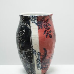 Large intricate multi coloured ornate vase – 4 vases in one