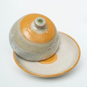 Stunning Yellow and Cream Ombre Butter Dish