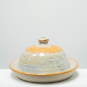 Stunning Yellow and Cream Ombre Butter Dish